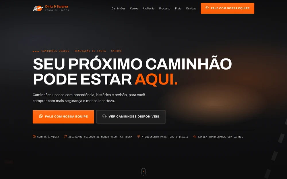 Site desenvolvido pela BH Agency para Diniz e Saraiva