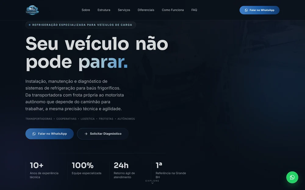 Site desenvolvido pela BH Agency para ThermoLider BH