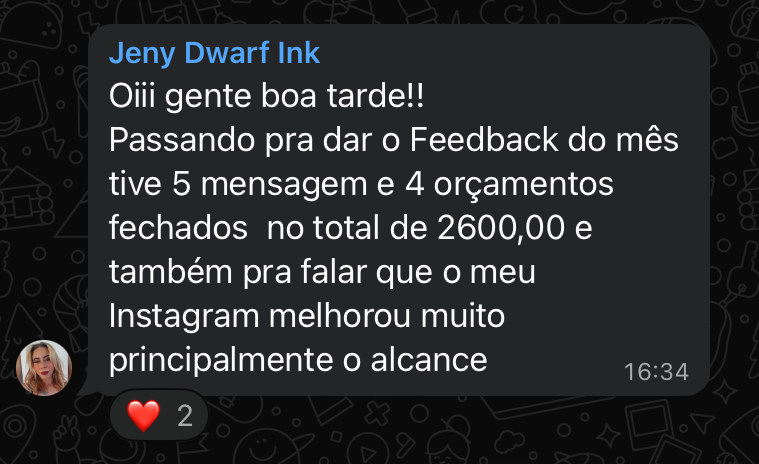 Depoimento cliente - Crescimento Instagram e vendas